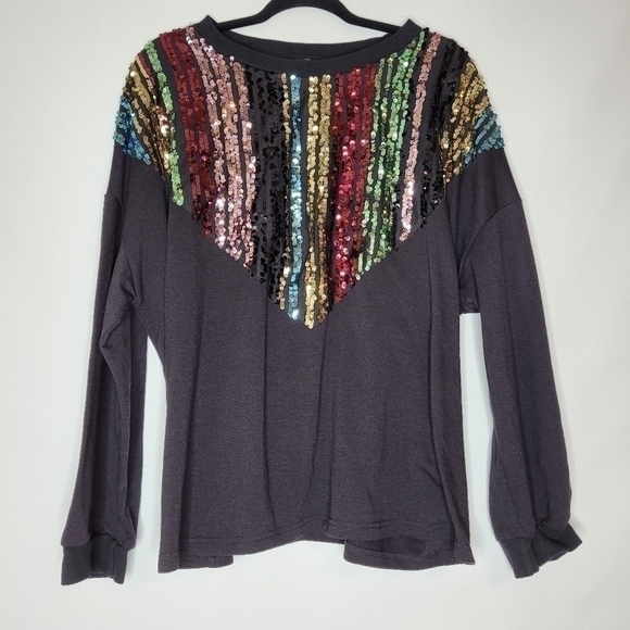 SHEIN Crew Neck Sequin Sweater - Picture 6 of 12